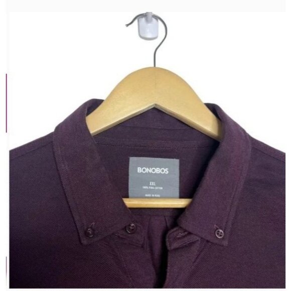 Bonobos Mens Long Sleeve Button-Up Shirt XXL 100% Cotton Purple - Picture 4 of 6